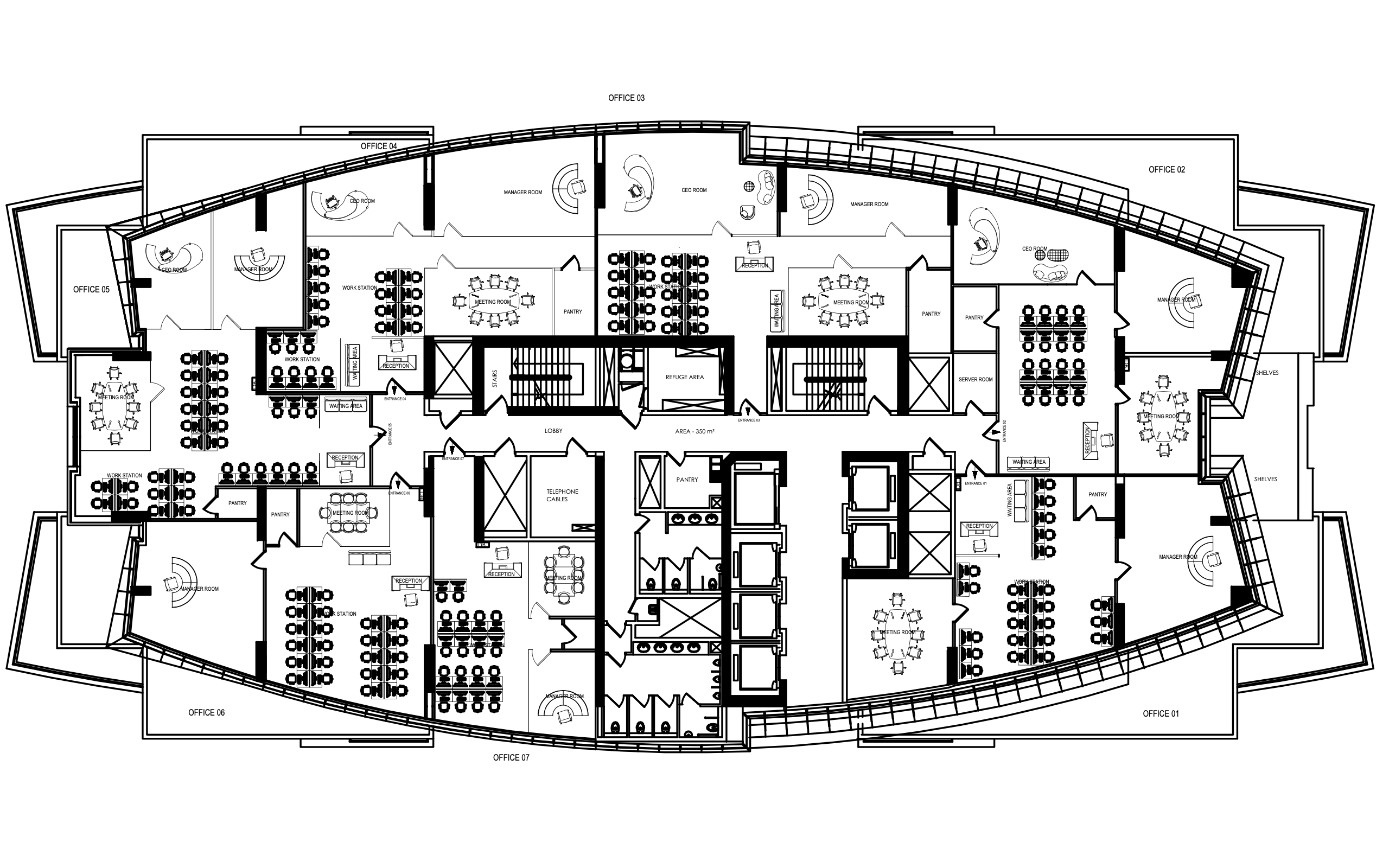 ArabianSea Business Center Al Salam Tower 25th Floor office layout plan